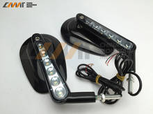 Espejos retrovisores negros, caja de luz LED de señales de giro para Harley V-ROD V ROD VRSCF 2024 - compra barato