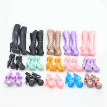 10 пара/лот различные стили и цвета модные туфли на каблуке кукольная обувь для куклы-Барби сапоги Игрушки для девочек 2024 - купить недорого