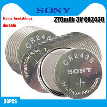 30 unids/lote Original SONY CR2430 botón batería de baterías de litio de 3V CR 2430 remoto juguete Calculadora de equipo de Control 2024 - compra barato