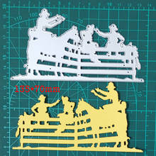 Riding Horse Fence Metal Cutting Dies Stencils For DIY Scrapbook Card Decorative Embossing Die Mold 2021 New craft Die 2024 - buy cheap