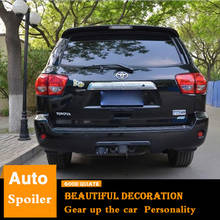 For Toyota Sequoia Spoiler 2010/11/12/2015 With brake lights ABS Material Car Rear Wing Primer Color Trunk Rear Spoiler Sport 2024 - buy cheap