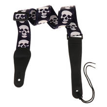 2'' Wide Skull Guitar Strap with PU Leather Ends for Acoustic Guitar Replacement 2024 - buy cheap