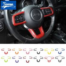JIDIXIAN ABS Car Steering Wheel Decoration Cover Stickers for Jeep Wrangler JL Gladiator JT 2018 2019 2020 2021 Accessories 2024 - buy cheap