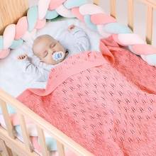 Baby Knitting Leaf Hollow Hug Blanket Infant Windproof Cover Quilt Stroller Blanket Nap Blanket Kids Air Conditioning Blanket 2024 - buy cheap