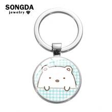 SONGDA Japan Cute Sumikko Gurashi Cartoon Art Pattern Brooch Transparent Glass Cabochon Lapel Pins Button for Kids Gift Trinkets 2024 - buy cheap