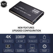 HDMI-совместимая карта захвата USB 3,0 4k 1080P 60fps, захват видеоигр для OBS Mic, карта захвата живого вещания, петля захвата 2024 - купить недорого