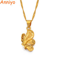 Anniyo-collares con colgante de mariposa para mujer y niña, colgante de Color dorado, joyería, regalo de boda, el mejor #008809 2024 - compra barato