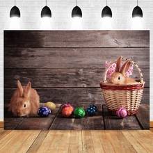 Spring Easter Eggs Rabbit Wood Board Newborn Baby Portrait Backdrop Vinyl Photography Background For Photo Studio Photophone 2024 - buy cheap