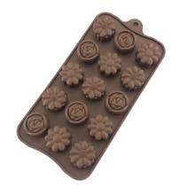 Kapmore-molde de silicone para fondant, 12 compartilhamento de flores, bandeja para chocolate, gelo, molde de gelatina, ferramentas para confecção 2024 - compre barato