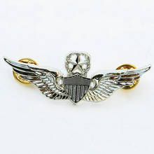 Broche de insignia de alas de METAL para piloto del Ejército de los Estados Unidos, broche de plata 2024 - compra barato