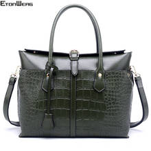 Women's Fashion Crocodile PU Leather Handbag ladies Solid Messenger Bag Large Casual Tote Female Brand Designer Crossbody bags 2024 - buy cheap