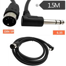 Cable de Audio estéreo TRS de 6,35mm (1/4 pulgadas), conector macho MIDI de 5 pines Din, alta calidad, 0,2 m/1,5 m para micrófono 2024 - compra barato