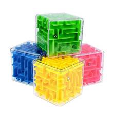 3D куб головоломка Лабиринт стальной шар игра игрушки Чехол Коробка забавная игра в мозги игрушки для детей умное улучшение рук-на/баланс способность 2024 - купить недорого