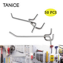 Tanice-conjunto de ganchos de metal, 50 peças, pendurado, armazenamento de garagem, carga máxima de 2kg, kit de cabide de prateleira para pendurar panelas, roupas 2024 - compre barato