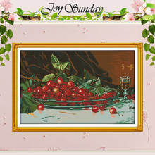 Oil Painting Cherries Patterns Counted Cross Stitch 11CT 14CT Cross Stitch Sets Chinese Cross-stitch Kits Embroidery Needlework 2024 - buy cheap