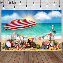 Mocsicka Summer BeachTropical Holiday Photography Backdrops Sunrise Background Sandbeach Ball Sunshade Decor Props Photo Studio 2024 - buy cheap