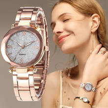 Relojes de cuarzo clásicos para Mujer, pulsera de cristal, de Metal, Saati 2024 - compra barato