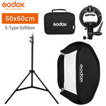 Godox-flash speedlite softbox com suporte de 4 polegadas, 60x60cm, 24x2, tipo s, bowens, com suporte de 2m, para câmera de fotografia 2024 - compre barato