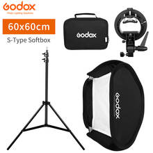 Godox 60x60cm 24x24inch Flash Speedlite Softbox + S type Bracket Bowens Mount with 2m Light Stand for Camera Photography 2024 - buy cheap