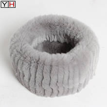New Winter Women's Hand-made Fur Scarfs Good Elastic Genuine Rex Rabbit Fur Ring Scarves 100%Natural Real Fur Scarfs 2024 - buy cheap