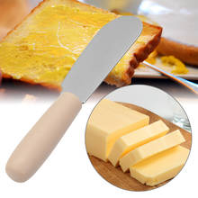 1 pçs mini raspador de espátula aço inoxidável pequeno-almoço sanduíche queijo slicer espalhador manteiga faca com alça de madeira queijo ferramentas 2024 - compre barato