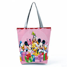 Bolso de mano con estampado de Mickey Mouse, bolsa de mano reutilizable de alta capacidad, con dibujos animados, bonito diseño personalizado, ecológico de Disney 2024 - compra barato
