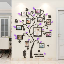 Moldura de foto acrílica diy, adesivo de parede de árvore, decoração de casa, sala de estar, quarto, decalques de parede, pôster, papel de parede de decoração de casa 2024 - compre barato