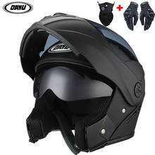 Casco de Moto Modular abatible hacia arriba con visera Dual, protector de cabeza para motocross, de cara completa, color negro, nuevo 2024 - compra barato