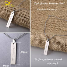 Qitian DIY Custom Laser Engraved Name Bar Necklace Women/ Men Jewelry Stainless Steel Personalized Statement Necklace & Pendants 2024 - buy cheap