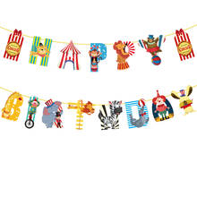 Circus Themes Happy Birthday Banner Baby Shower Birthday Party Decorations Photo Booth Happy Birthday Bunting Garland Flags 2024 - buy cheap