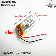 3 line Good Qulity 3.7V,500mAH,602040 Polymer lithium ion / Li-ion battery for TOY,POWER BANK,GPS,mp3,mp4 2024 - buy cheap