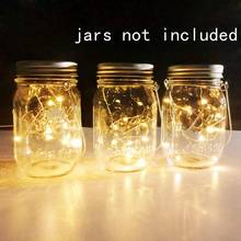 Solar Mason Jar Lid Lights 3Pcs 20 LEDs Twinkle Waterproof Fairy Star Firefly String Lamps for Table Garden Wedding Party Decora 2024 - buy cheap