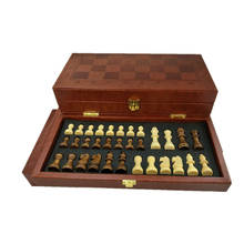 JILIGOU classic folding leather box chess set luxury Entertainment game portable wood wooden checkers ajedrez large outdoor kid 2024 - buy cheap