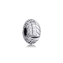 100% Real 925 Sterling Silver Pavé Snake Chain Pattern Clip Charm Fit Original Pandora Bracelet S925 Beads Silver Jewelry Gift 2024 - buy cheap