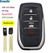 3+1 Button Keyless-Go Remote Key FSK434.4 MHz Board 0101 88 CHIP for Toyota TOY12 2024 - buy cheap