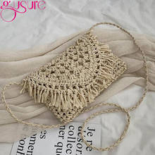 Gusure Casual Tassel Hollow Straw Bag For Women Wicker Woven Female Shoulder Crossbody Bags Rattan Summer Beach Small Purses 2024 - buy cheap