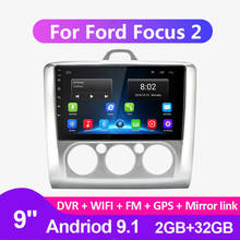 Central multimídia automotiva, 9 polegadas, 2 gb + 32 gb, android 9.0, reprodutor multimídia com navegação gps, para ford focus 2, 3, exi, mt, mk2/mk3, 2 din, estéreo, fm, bt 2024 - compre barato