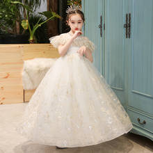 Embroidery Lace Girl Party Dress Elegant Bridesmaid Princess Dress Kids Dresses For Girl Children Wedding Formal Evening Clothes 2024 - buy cheap