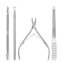 4pcs/3pcs Nail Cuticle Pusher Dead Skin Remover Stainless Steel Nipper Spoon Dual-end Trimmer Cutter Clipper Manicure Tools 2024 - buy cheap