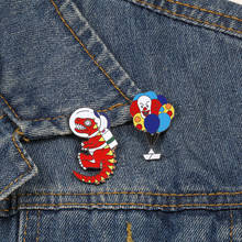 Funny Brooches Rainbow Clown Balloon Dinosaur Enamel Pins Jackets Lucky Ship Lapel Pin Backpack Button Badges Kids Gift Jewelry 2024 - buy cheap