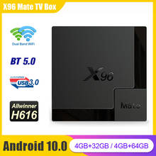 X96 Коврики ТВ коробка Android 10,0, 4 ГБ, 64 ГБ, 32G ТВ коробка Allwinner H616 4 ядра 2,4 г/5G Wi-Fi BT 5,0 FULL HD 4K ТВ Media Player X96 Коврики 2024 - купить недорого