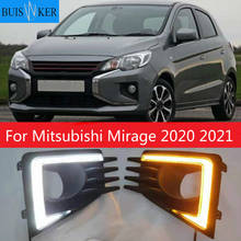Luz LED de circulación diurna para Mitsubishi Mirage 2020 2021, relé de señal de giro amarillo, impermeable, de 12V DRL lámpara antiniebla, decoración 2024 - compra barato