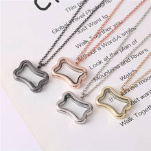 10pcs/lot Plain Dog Bone shape Floating charms  glass living memory locket necklace for women Party Gift Jewelry Wholesale 2024 - buy cheap