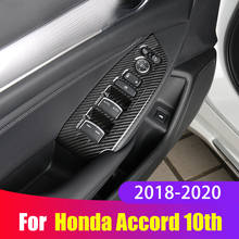 4pcs Car Window Switch Lift Button Frame Cover Trim Interior Mouldings For Honda Accord X 10th 2018 2019 2020 Accessories 2024 - buy cheap