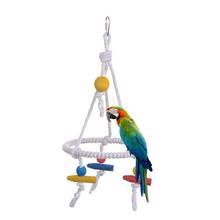 Pet Bird Parrot Swing Hanging Toy Parakeet Budgie Cockatiel Cage Hammock Swing Toy Round Cotton Rope Tri Toy Hanging Toy 2024 - купить недорого