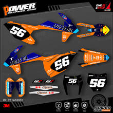 PowerZone Custom Team Graphics Backgrounds Decals 3M Stickers Kit For KTM SX SXF MX 16-18  EXC XCW Enduro 17-19 125 to 500cc 01 2024 - buy cheap