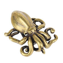 3D Brass Octopus Mini Casting Animal Figurine Solid Metal Sculpture Home Office Room Desktop Decoration Collect Ornaments Gifts 2024 - buy cheap