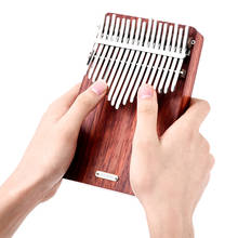 LINGTING-Piano portátil K17A de 17 teclas, Kalimba Mbira Sanza Padauk Matetial con bolsa de almacenamiento, funda de transporte, pegatinas para libros de música 2024 - compra barato