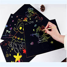 19*26 см черная большая Волшебная цветная бумага для скретч Арта Arte Para Rascar DIY игрушка для рисования скребковая живопись детская обучающая книга 2024 - купить недорого