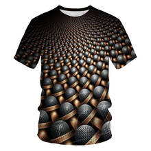 Camiseta informal de manga corta para hombre, ropa con estampado 3D geométrico colorido, variedad de moda de verano, 2021 2024 - compra barato